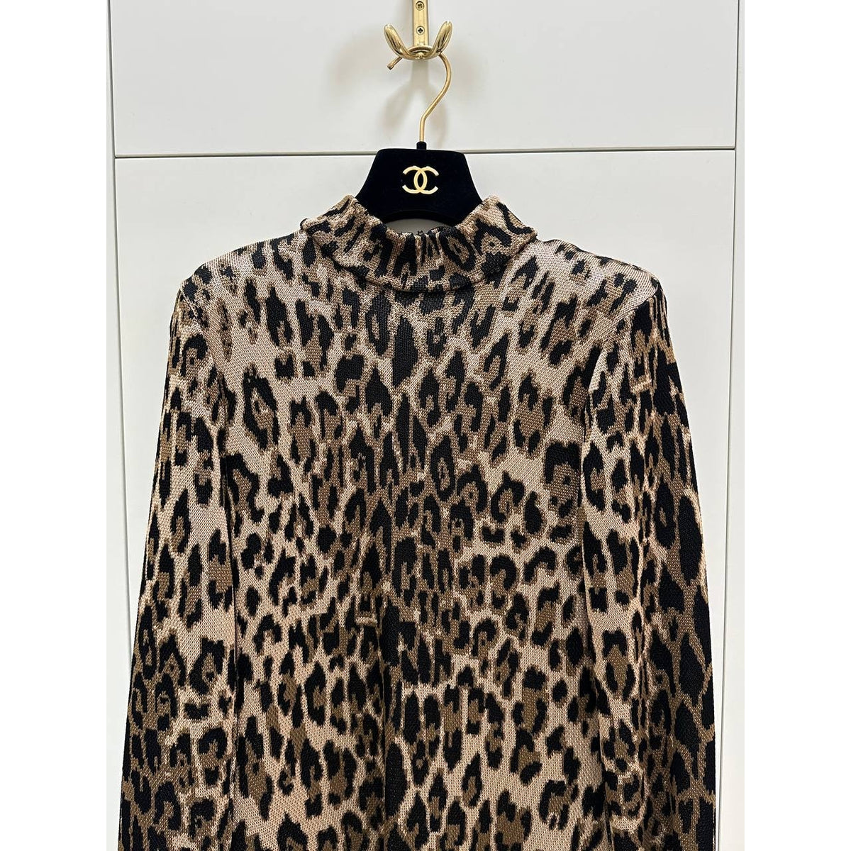 Balmain Paris Leopard Knit Dress Sz.38 Pre-owned