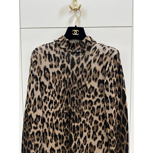Balmain Paris Leopard Knit Dress Sz.38 Pre-owned