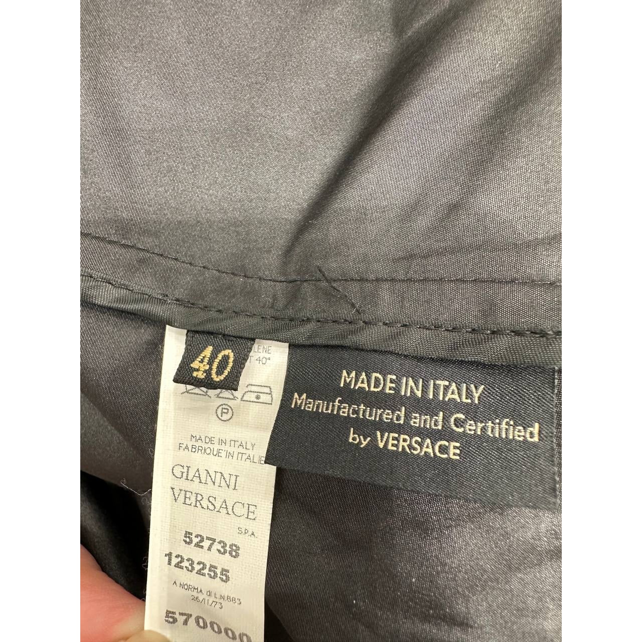 Vintage Versace Black Medusa Trench Coat Sz.40 Pre-owned