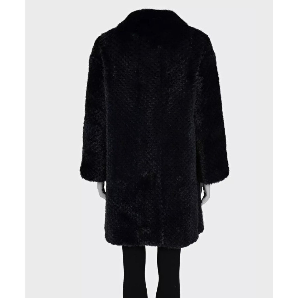 Fendi Blue Mink Fur Coat, Size M Pre-owned