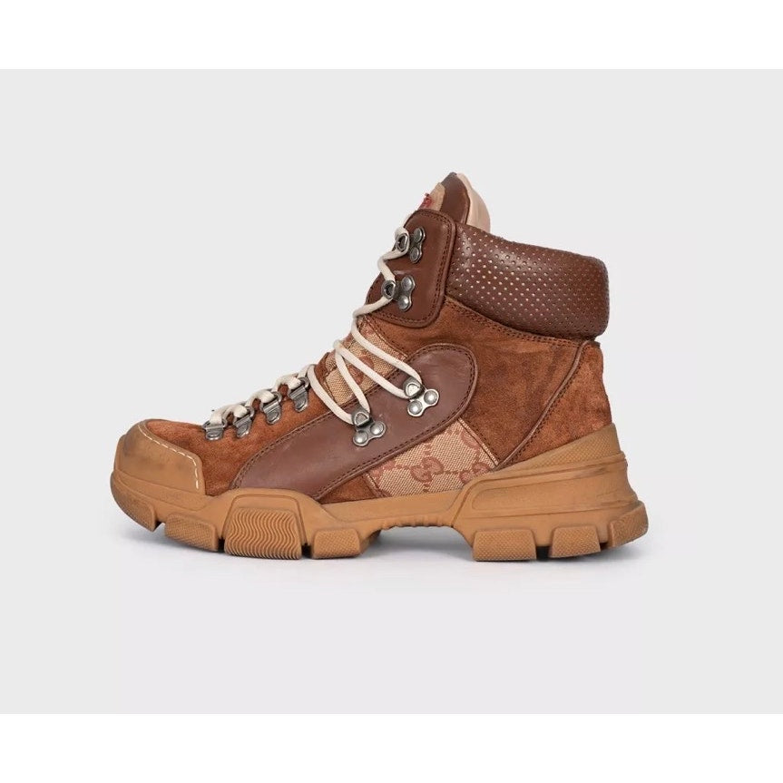 Gucci Brown Suede Lace-Up Ankle Boots - EU 39 Pre-owned