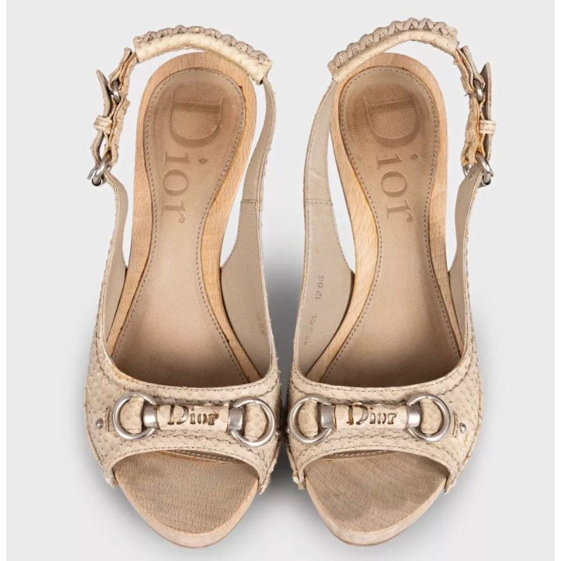 Christian Dior Beige  Leather Sandals Sz.35 Pre-owned
