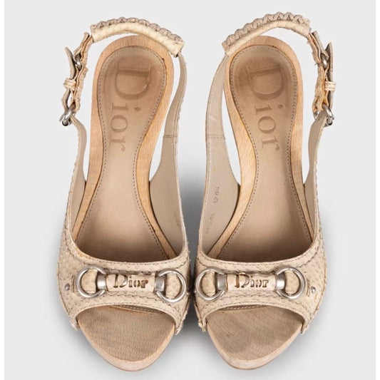 Christian Dior Beige  Leather Sandals Sz.35 Pre-owned