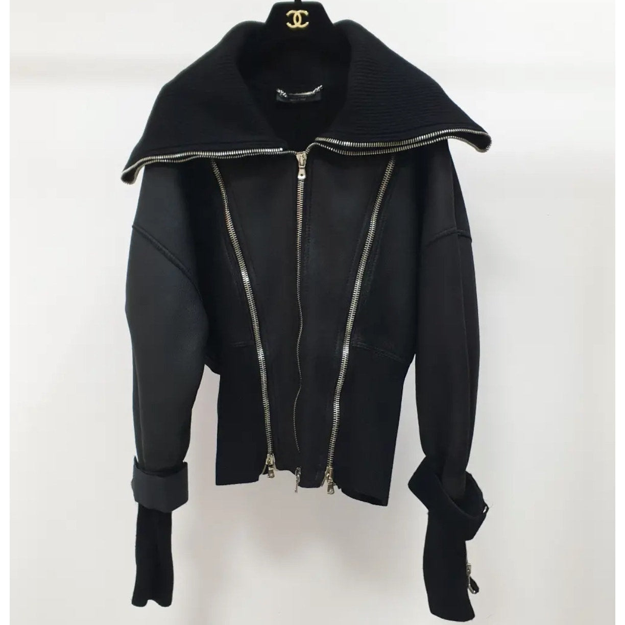 Dolce & Gabbana F/W 2003 Black Shearling Jacket Size 46 Pre-owned