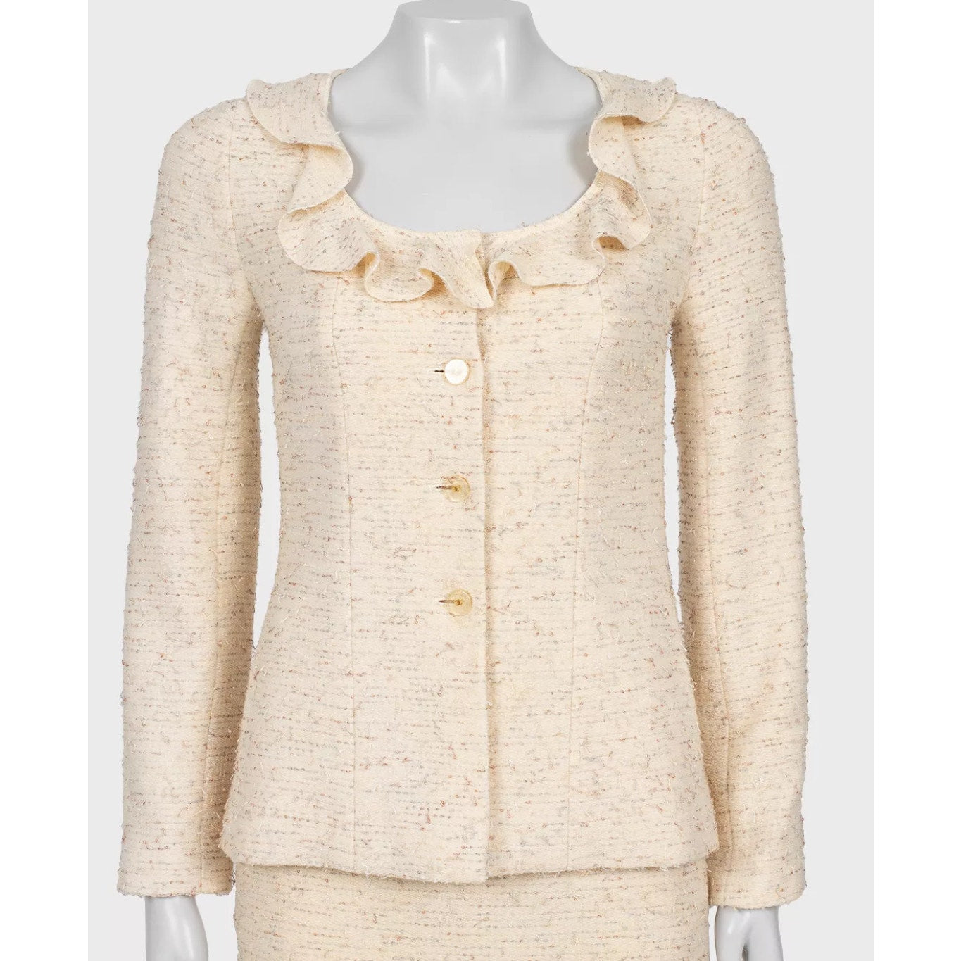 Chanel 1999/2000 Mary Quant Ivory Tweed Suit - Size 36