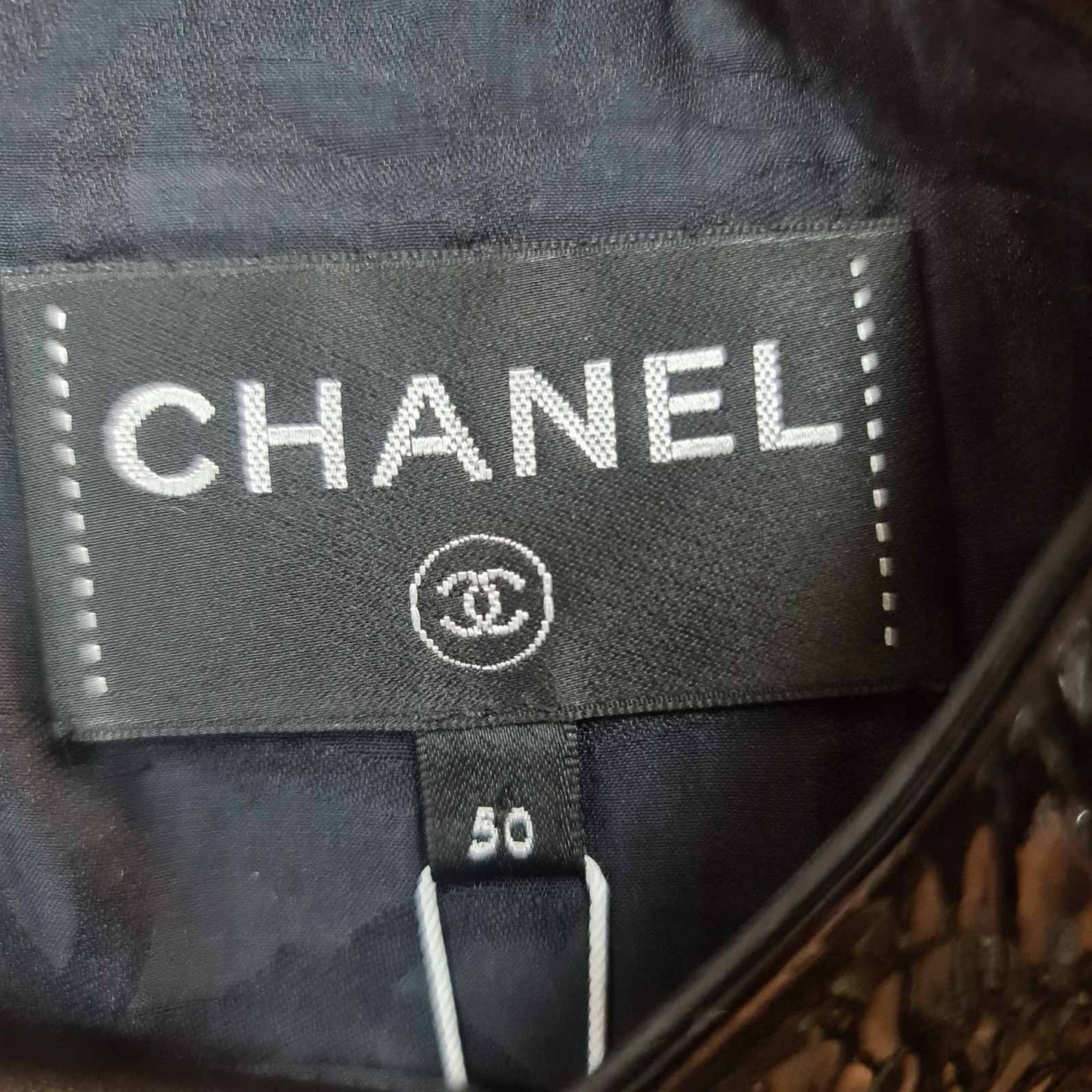 NWT Chanel 18S Black Lambskin Mini Dress Sz.50 pre-owned