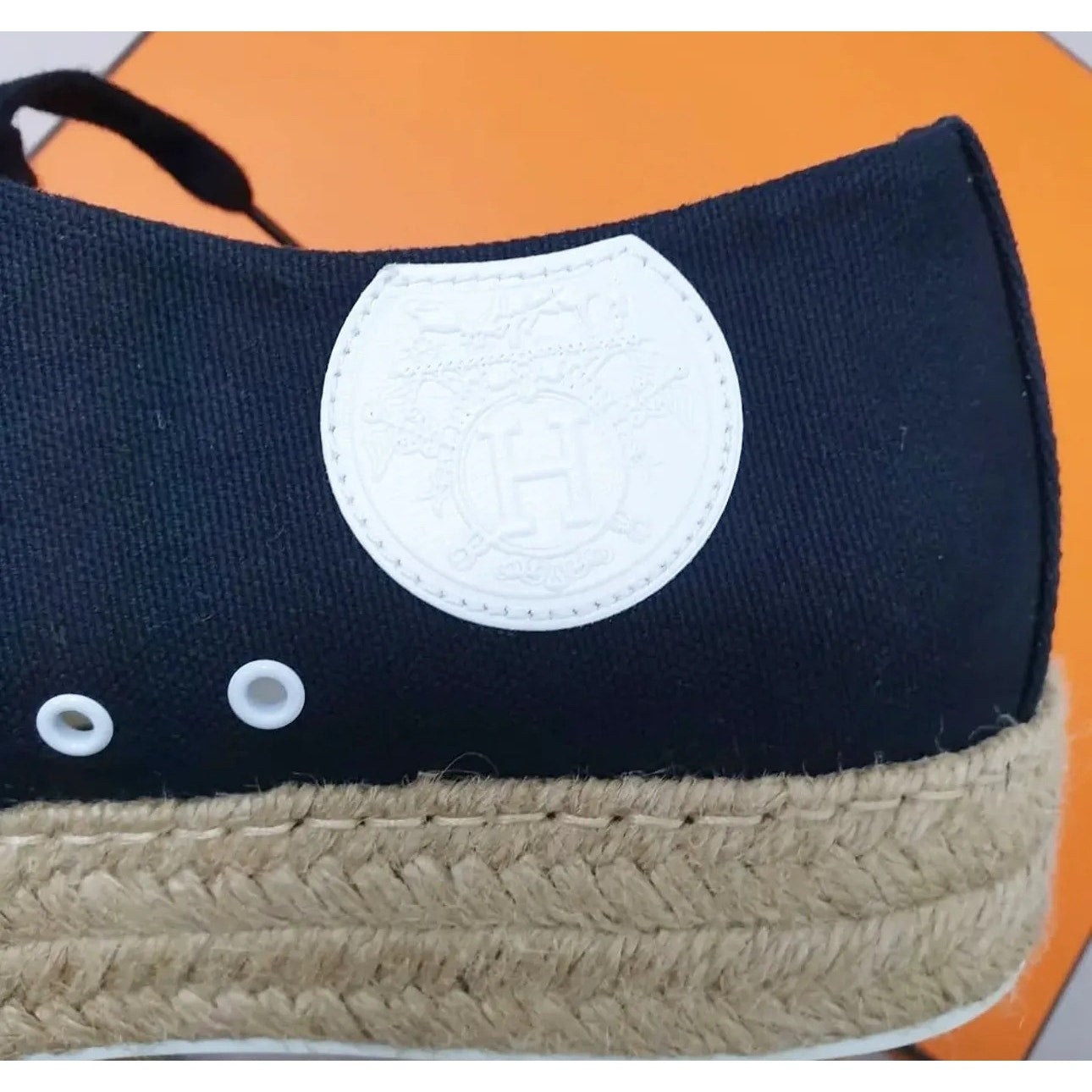 NWOB HERMES  Navy Low-cut Sneakers Espadrilles Sz.39 Pre-Owned