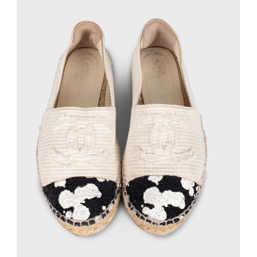 Chanel White Textile Espadrilles - Size 39 Pre-owned