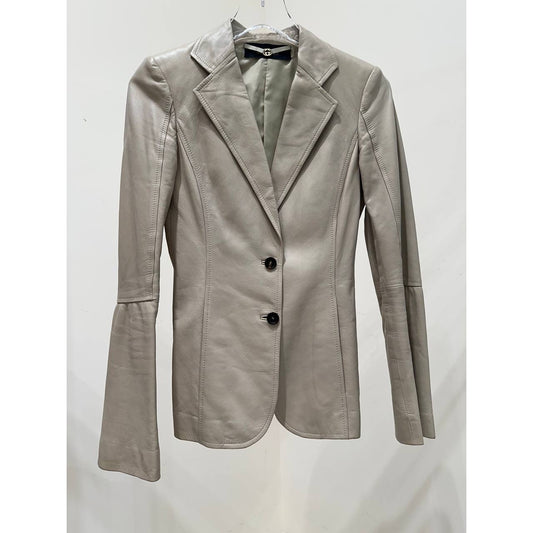 Gucci Vintage Tom Ford Era Ivory Leather Blazer Sz.38 Pre-owned