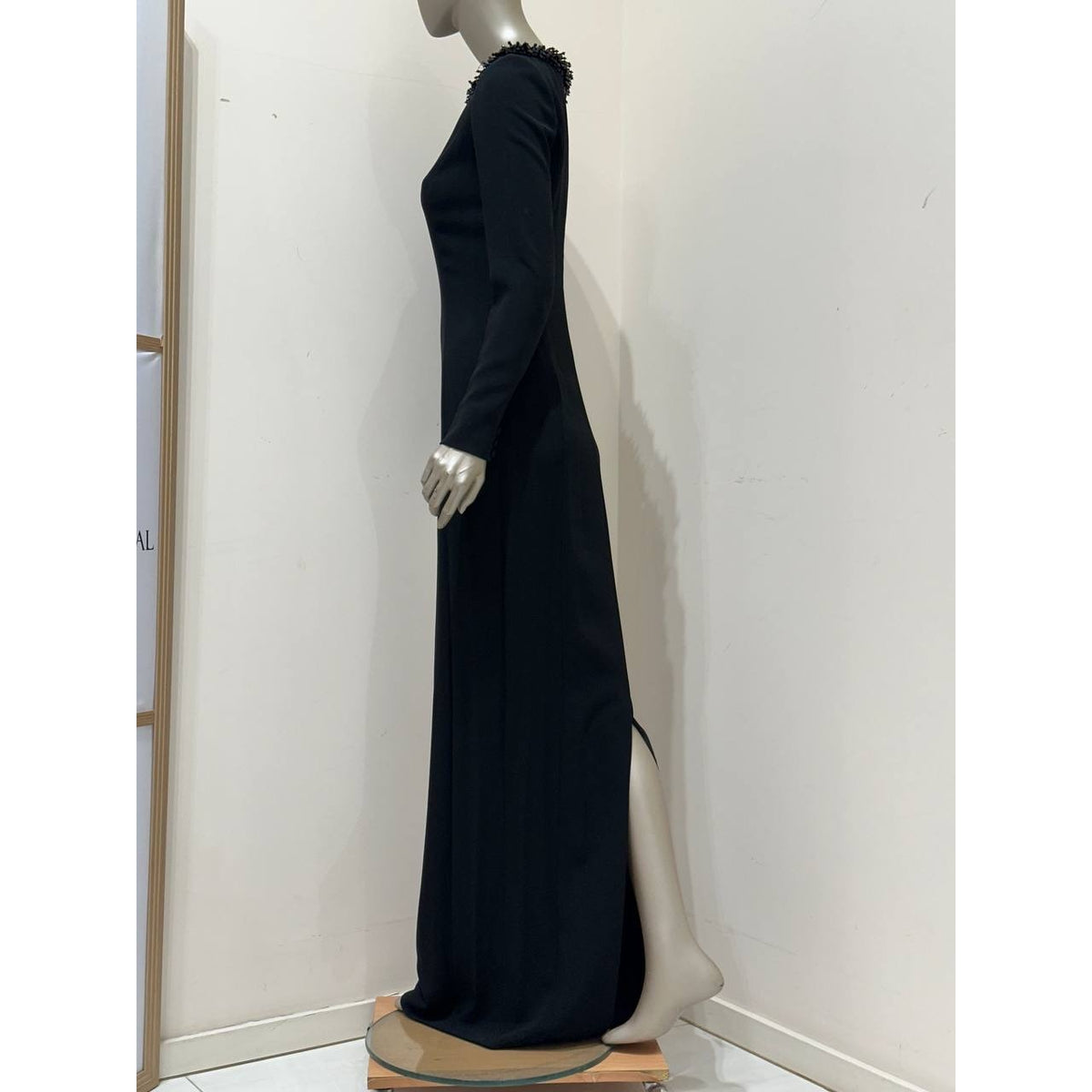 Christian Dior Paris Black Beaded Evening Gown Sz.38 Pre-owned