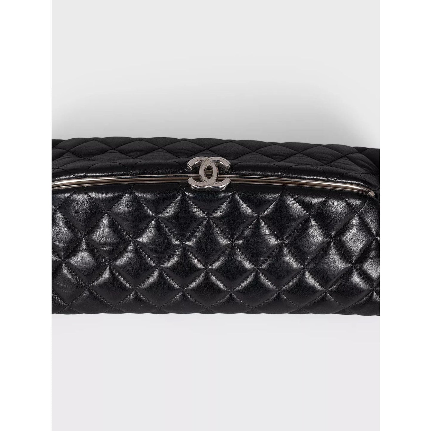 Chanel Mademoiselle Black Calfskin Coco Mark Clutch Bag Pre-owned