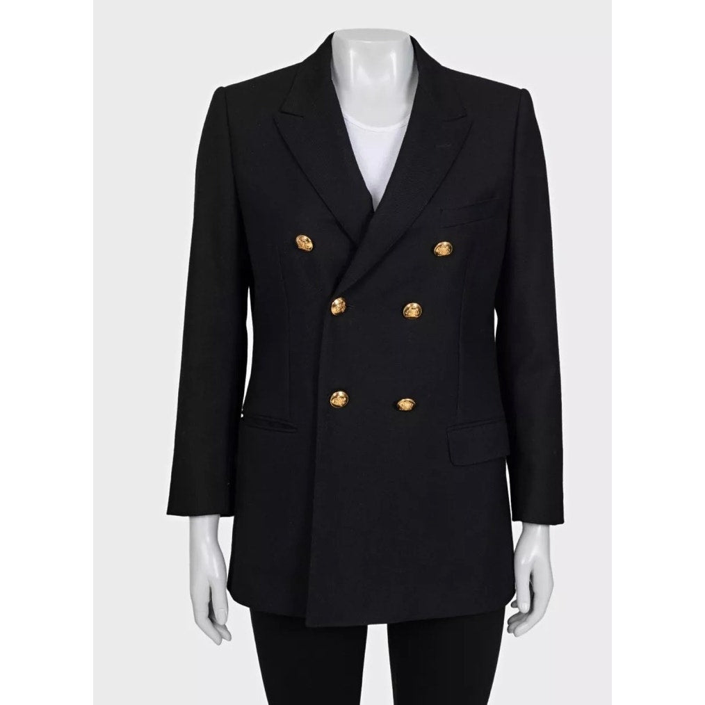 Celine Black Double-Breasted Wool Jacket IT40/S Pre-owned