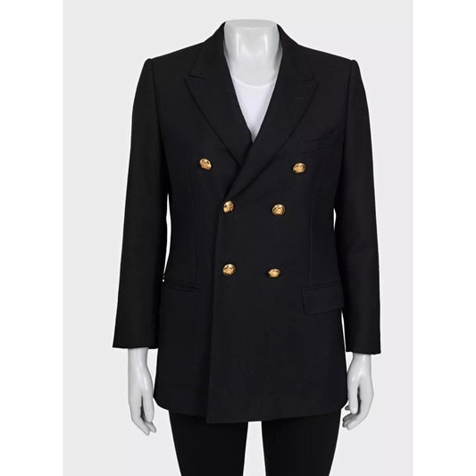 Celine Black Double-Breasted Wool Jacket IT40/S Pre-owned