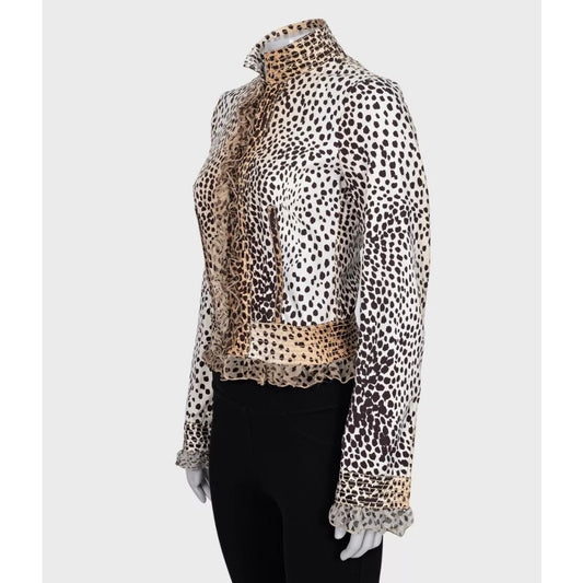 Roberto Cavalli Animal Print Fitted Jacket IT38 XS pre-owned