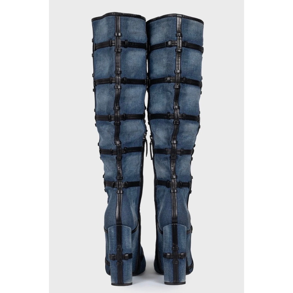 Tom Ford Blue Textile & Leather Boots - Size 36 (US 6) Pre-owned