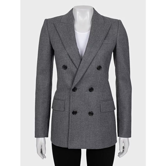 NWOT Saint Laurent Grey Wool Fitted Jacket - Size S / FR36 Pre-owned