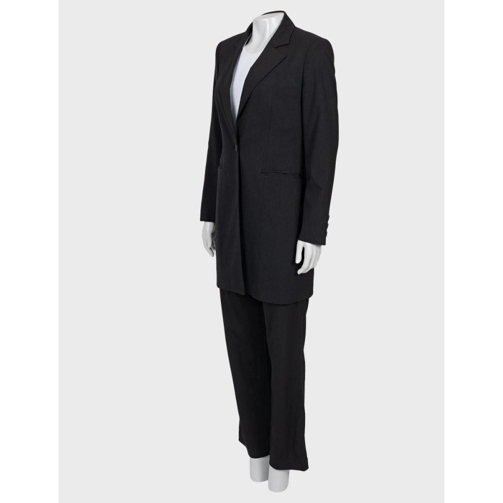 Gianfranco Ferre Black Striped Wool Suit Sz.42/L pre-owned