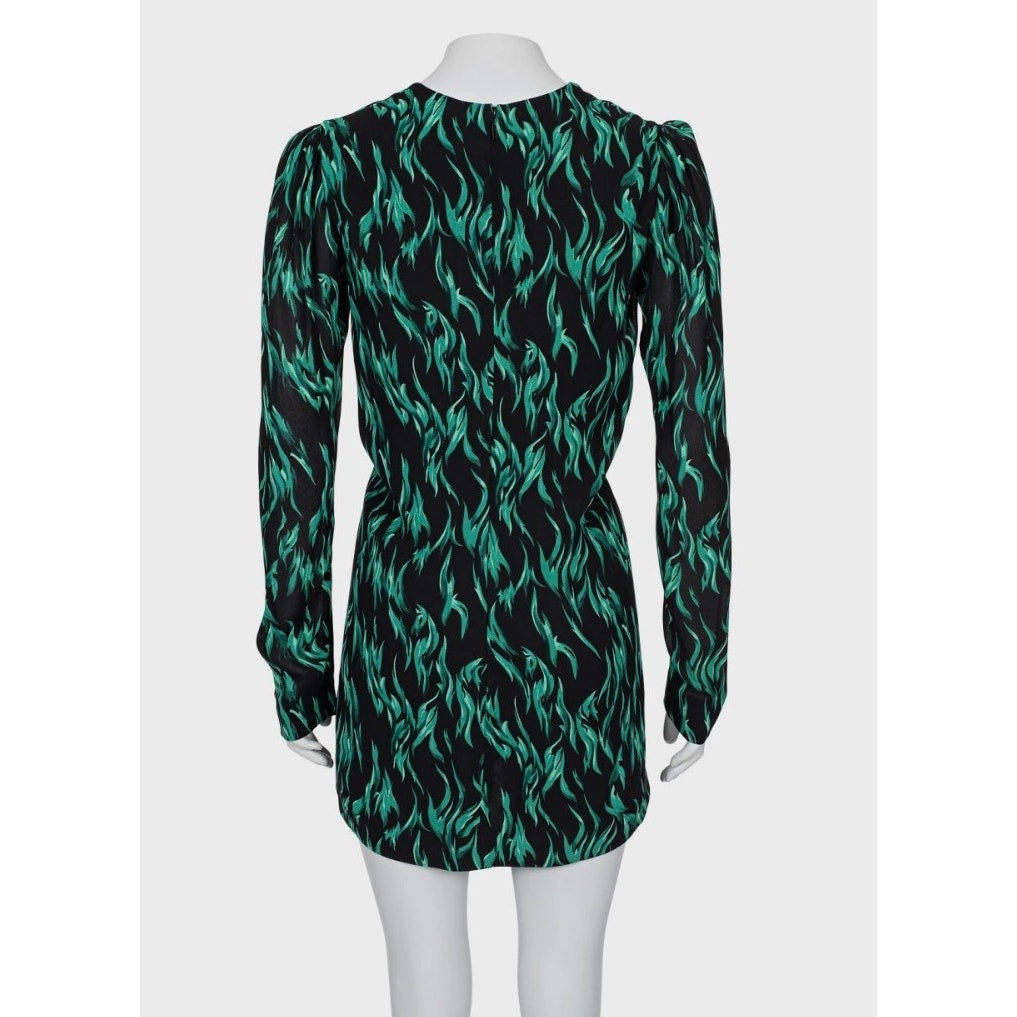 Saint Laurent Black V-Neck Fitted Dress Size S Pre-owned