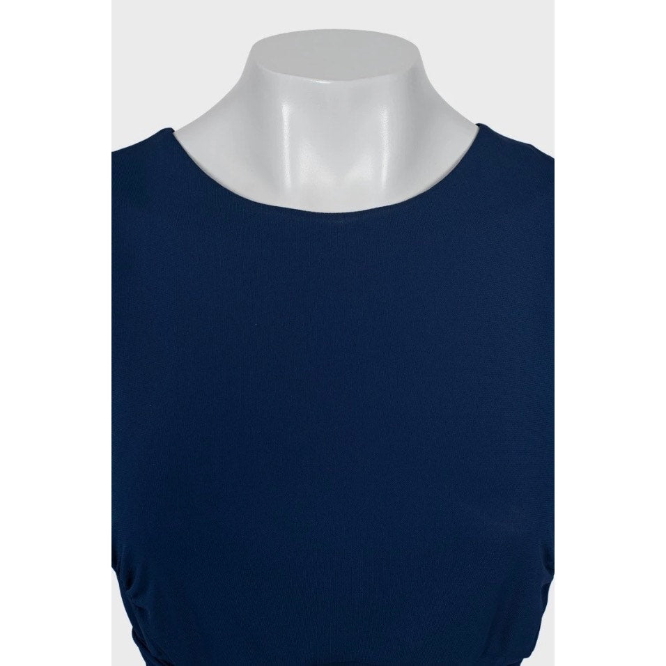 Saint Laurent Blue Viscose Tie Waist Jumpsuit - Size M pr-owned