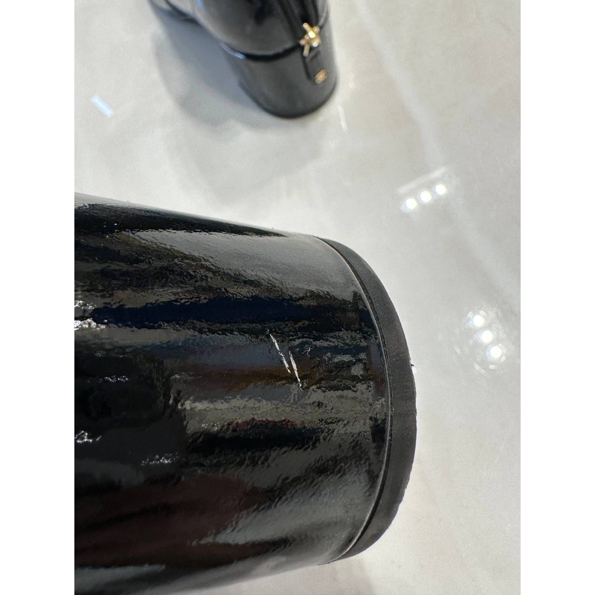 Chanel Cruise 2022 Black Patent Leather Ankle Boots Size 41 Pre-owned
