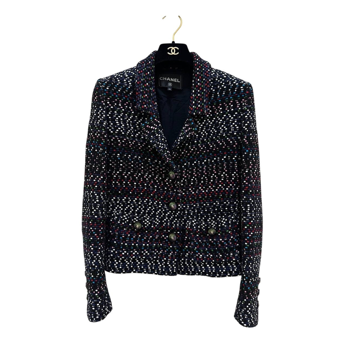 CHANEL Multicolor Tweed Jacket - 2017 Sz.34 Pre-owned