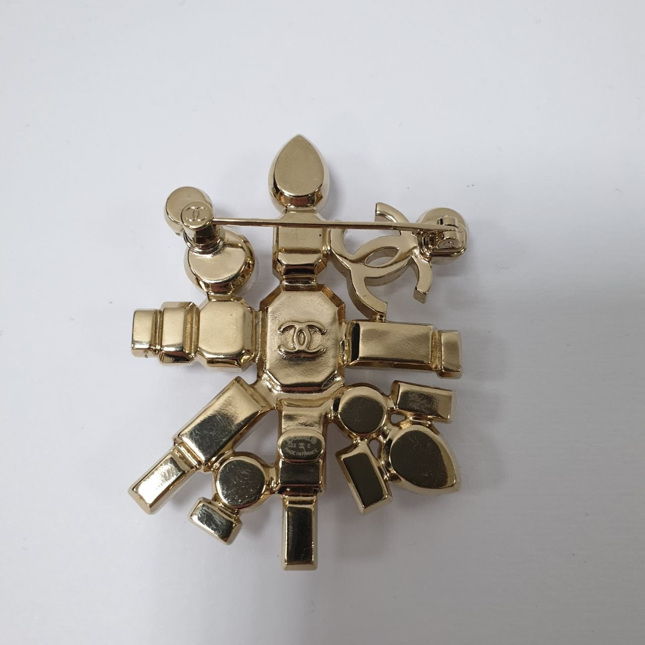 Chanel CC Crystal Pearl Logo G22C Brooch Pre-owned