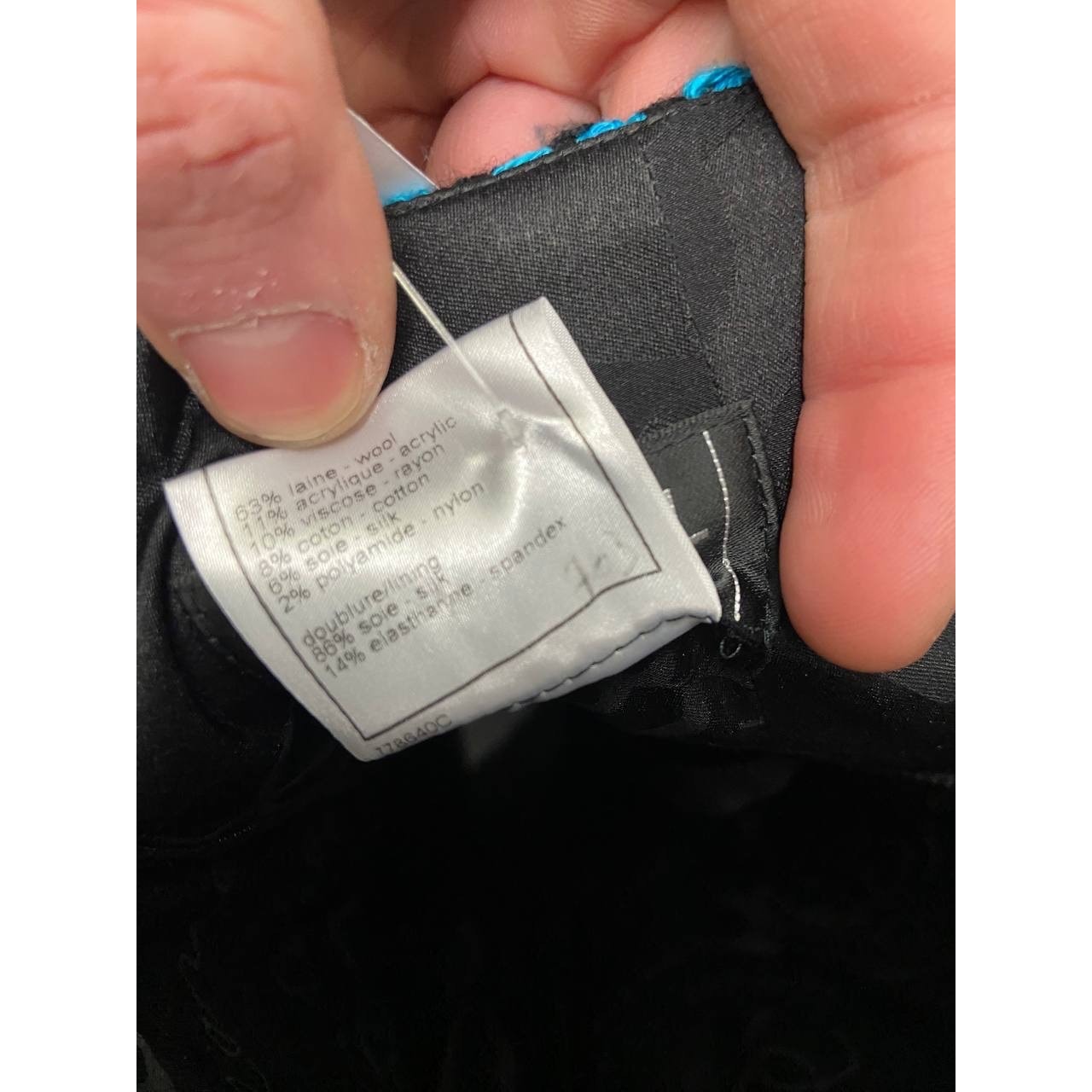 Chanel Black Geometric Wool Skirt - Size EU36/XS  Pre-owned