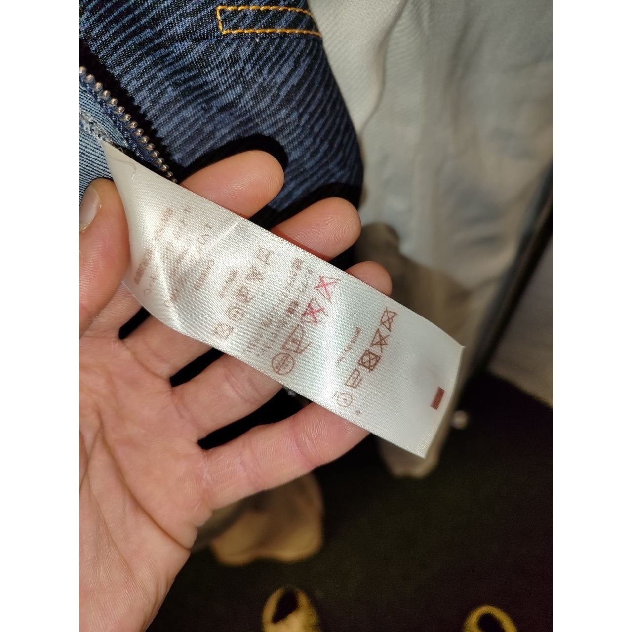 Louis Vuitton Denim Dress with Chic Leather Trim Sz XS pre-owned