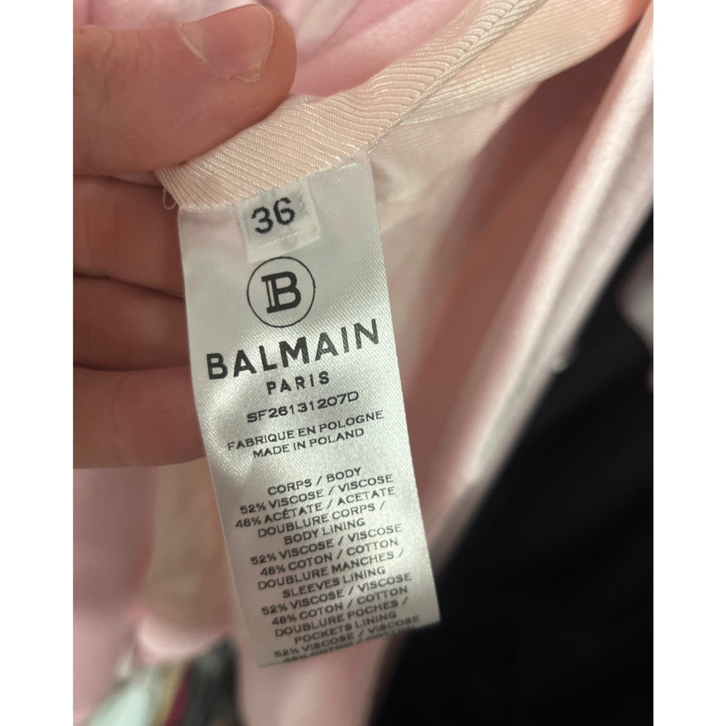 Balmain Pink Viscose  Blazer & Trousers  Suit  Sz.36 Pre-owned