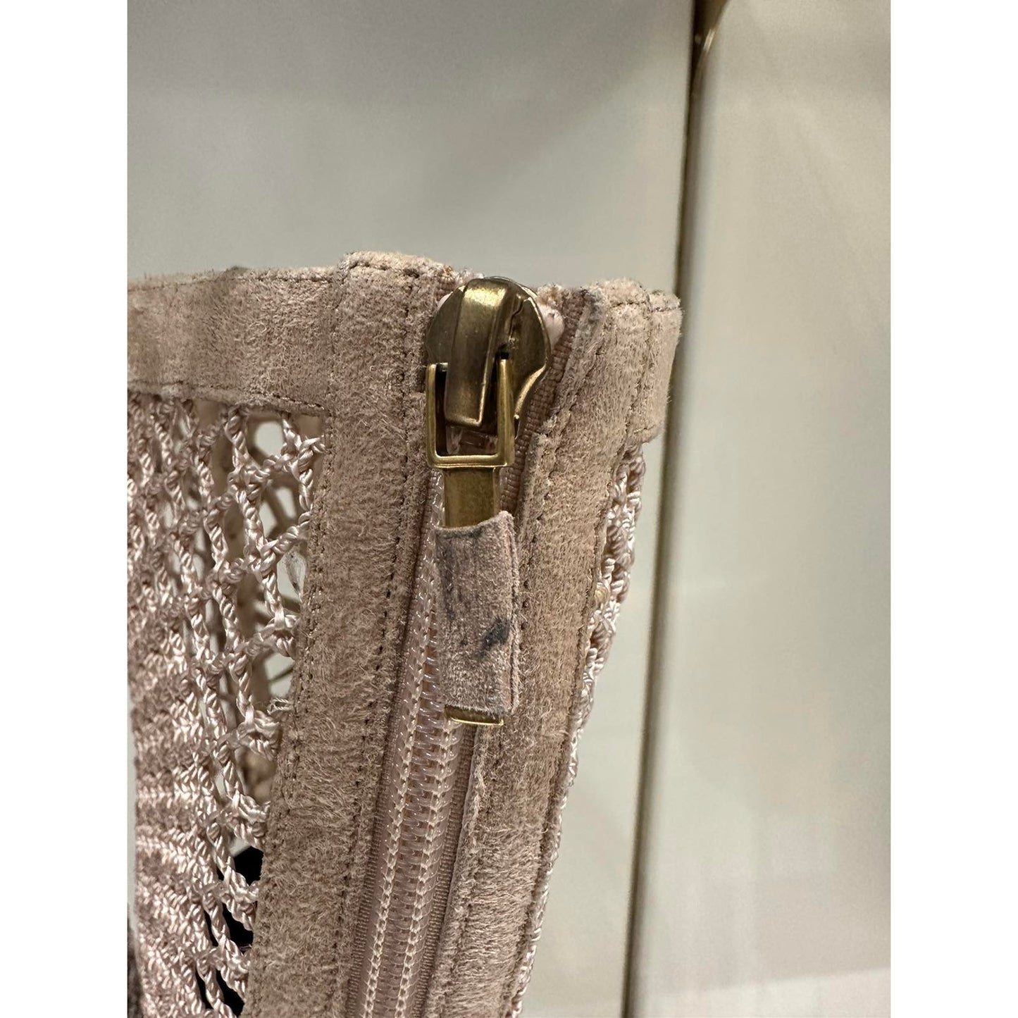 Christian Dior Beige Resille Naughtily-D Lace-Up Over-The-Knee Boots - Size 40 Pre-owned