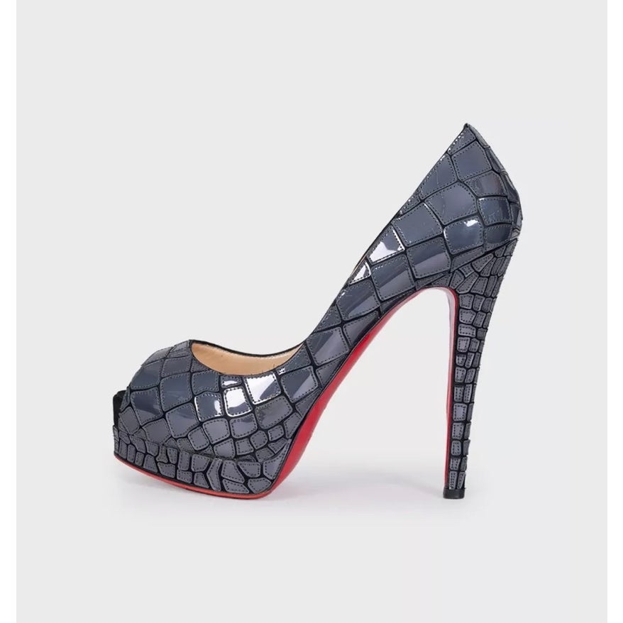 Christian Louboutin Leather Open Toe Stiletto Heels Sz.38,5 Pre-owned