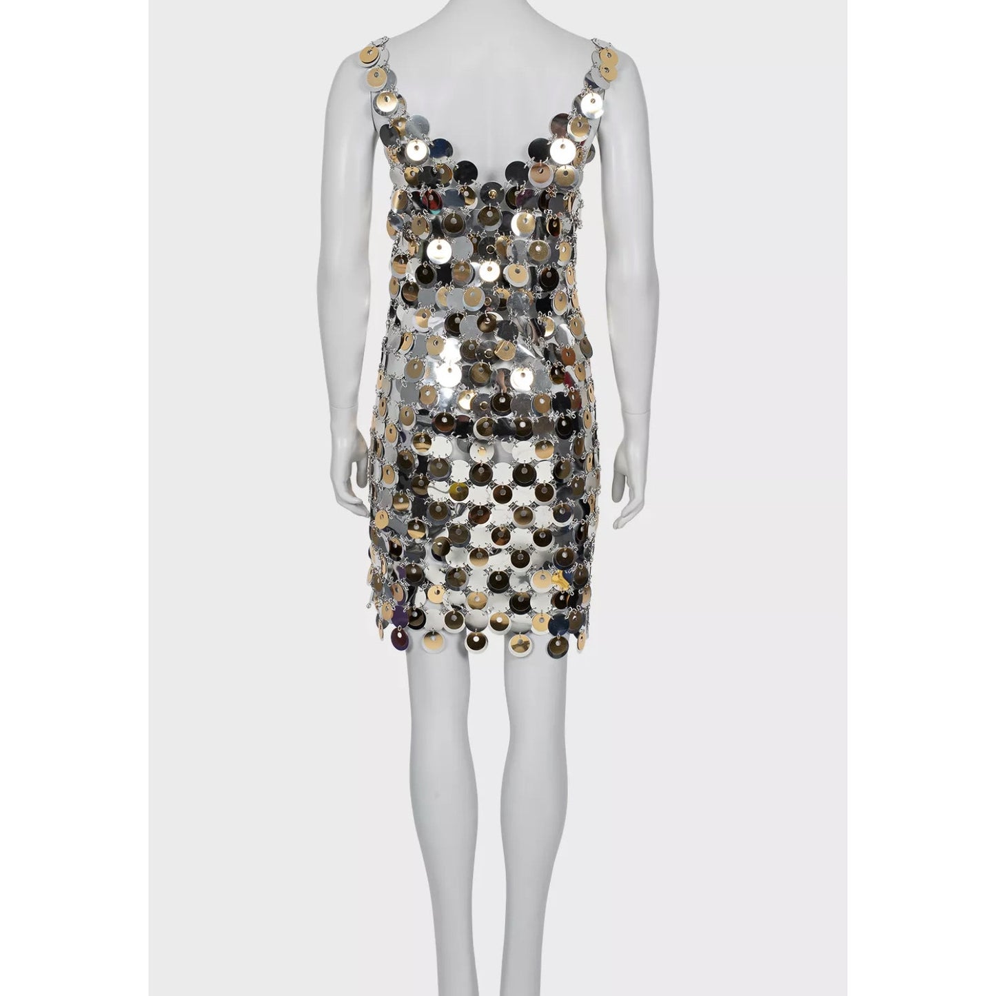 H&M x Paco Rabanne Silver Sequin Dress Sz. M Pre-owned