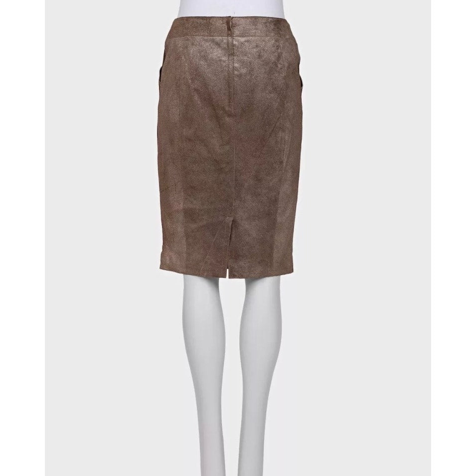 Chanel Brown Suede Pencil Skirt - EU38 / US M Pre-owned