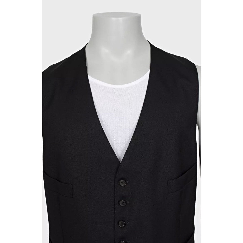 Tom Ford Men’s Black Three-Piece Wool Suit IT58 4XL Pre-owned
