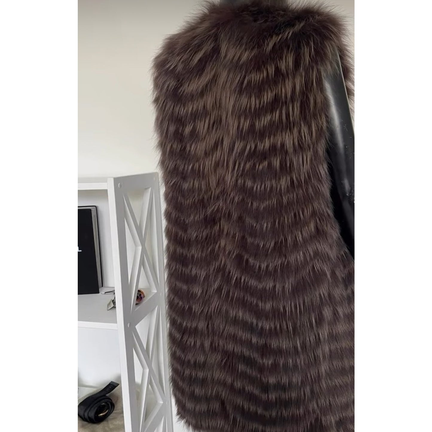 Christian Dior Sleeveless Fox Fur Coat Size 38 - Excellent pre-owned