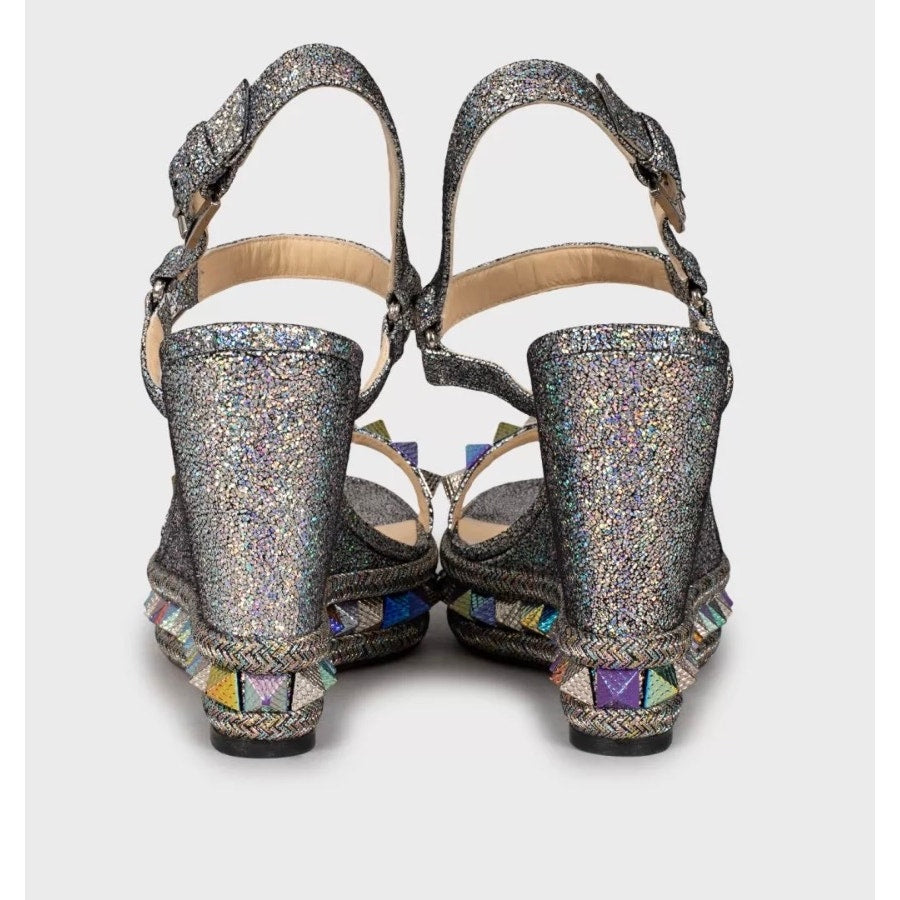 Christian Louboutin Pyraclou 110 Leather Open-Toe Sandals Sz.39 Pre-owned