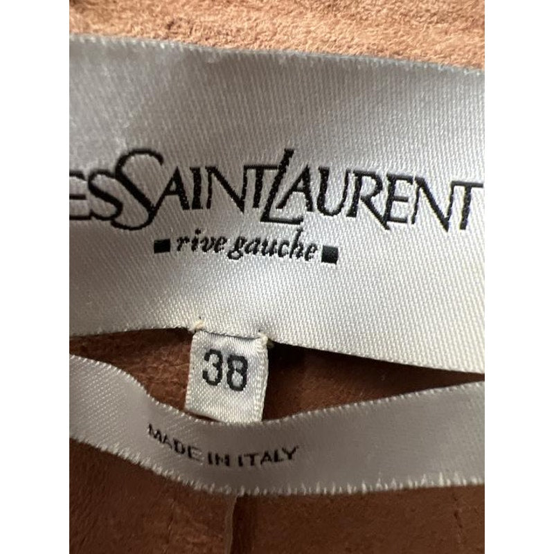Saint Laurent Brown Suede Cropped Jacket - EU 38/M Pre-owned
