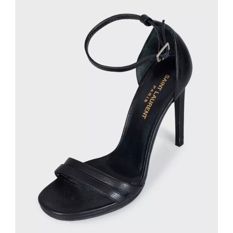 Saint Laurent Black Leather Tribute Heels Size 37 Pre-owned