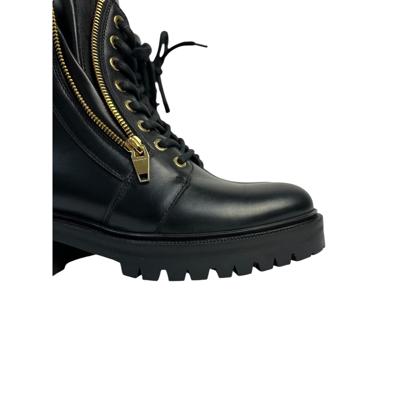 Balmain Black Army Ranger Zip Boots Sz37 Pre-owned