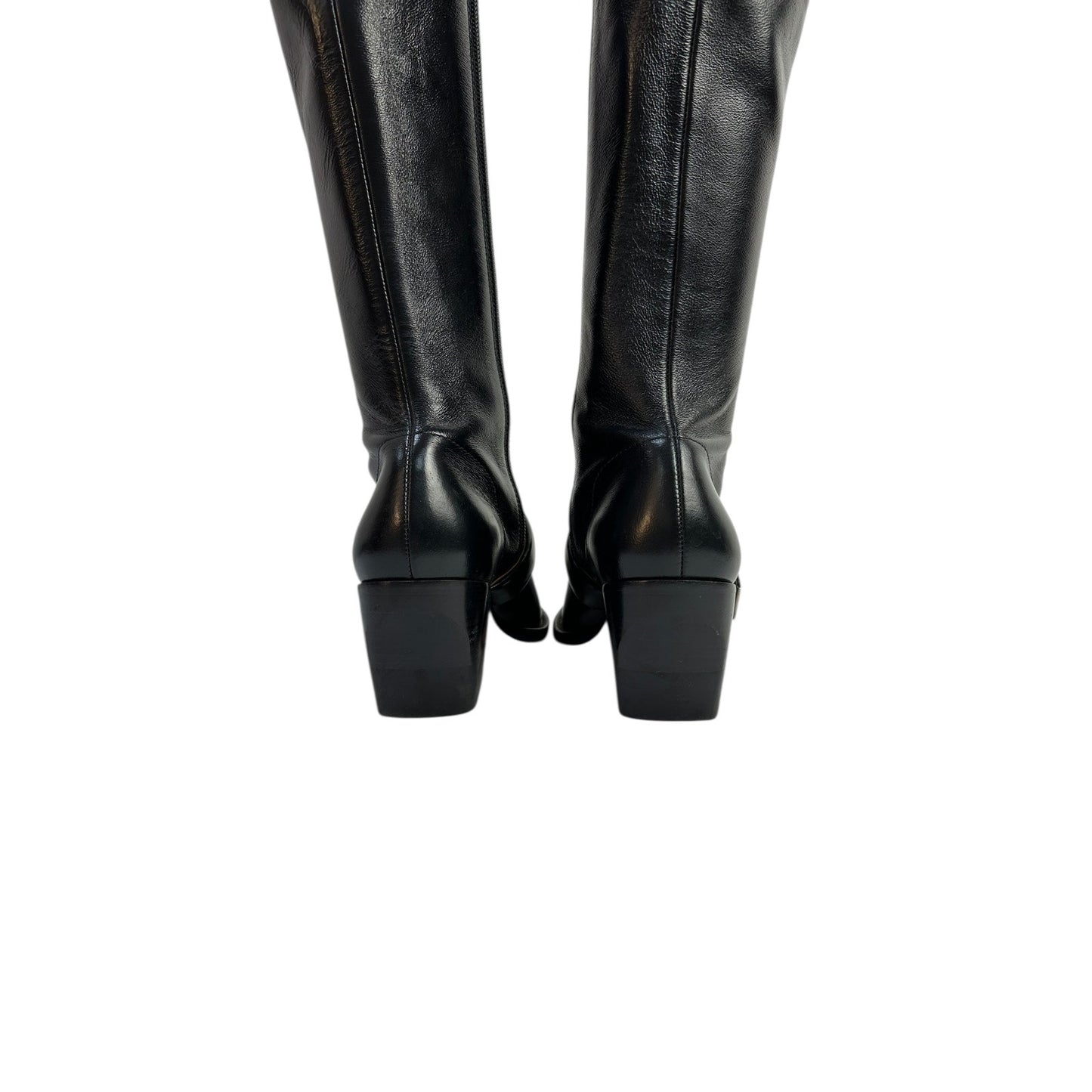 Chloe Leather Over-the Knee Buckle Block Heel Boots  Sz.36.5 Pre-owned