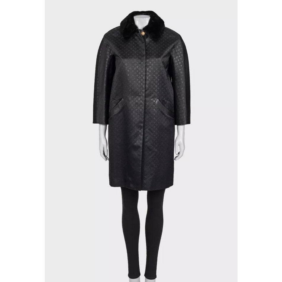 Louis Vuitton Black Silk Coat FR 36 / S Pre-owned