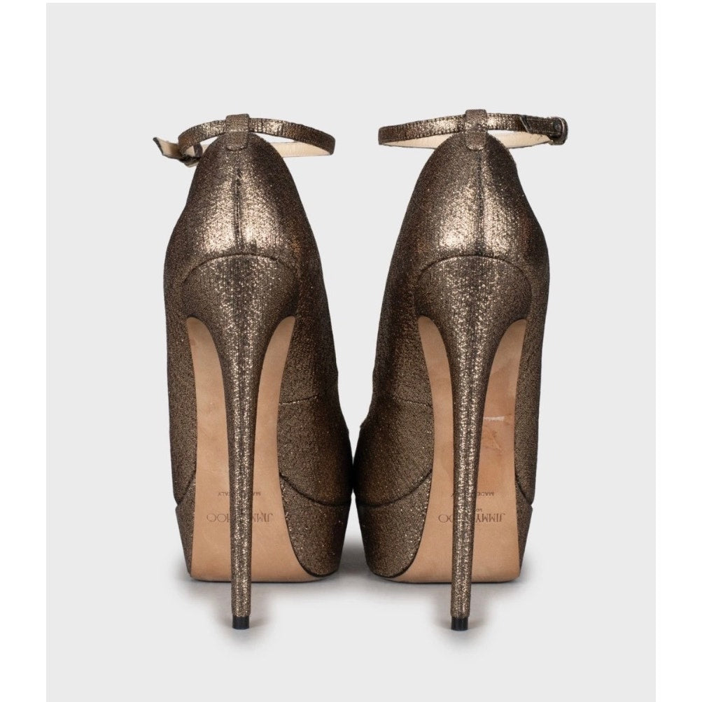Jimmy Choo Gold Stiletto Heels - Size 40 Pre-owned