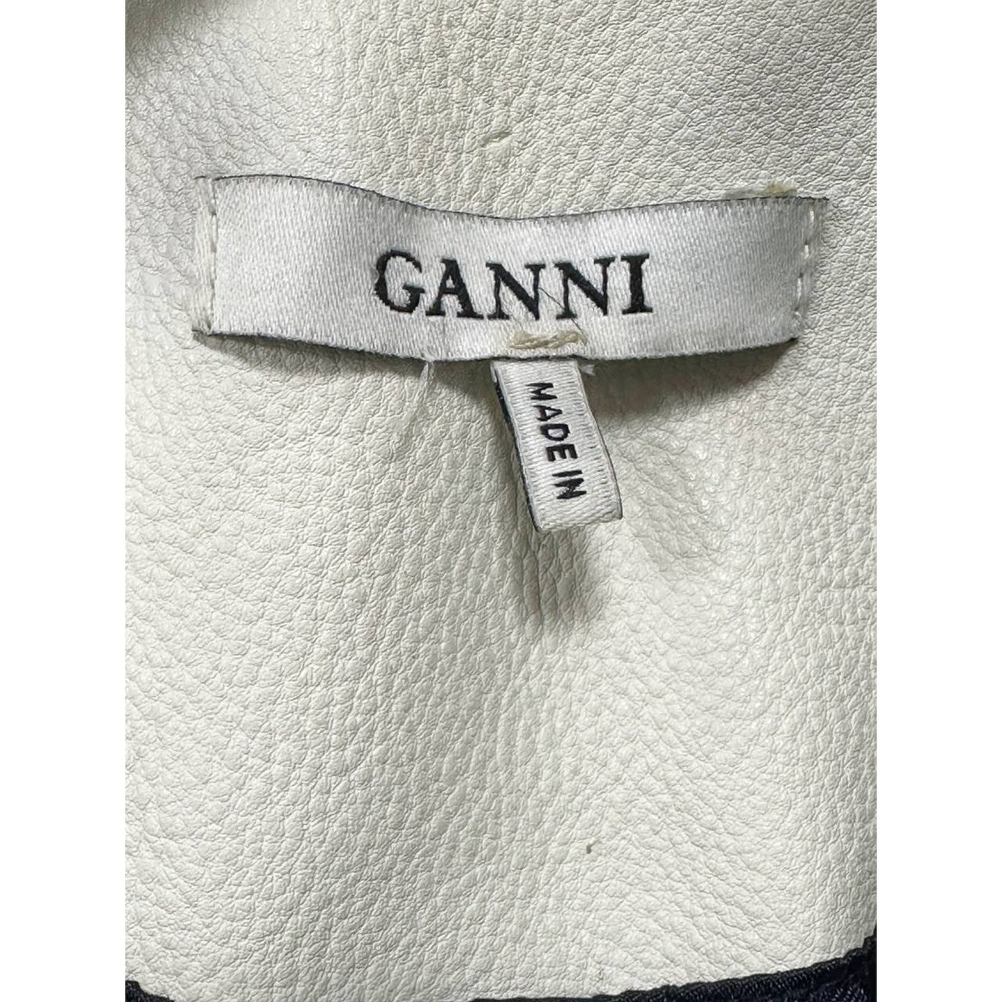 Ganni Matte Leather Fringe jacket Sz.38 Pre-owned