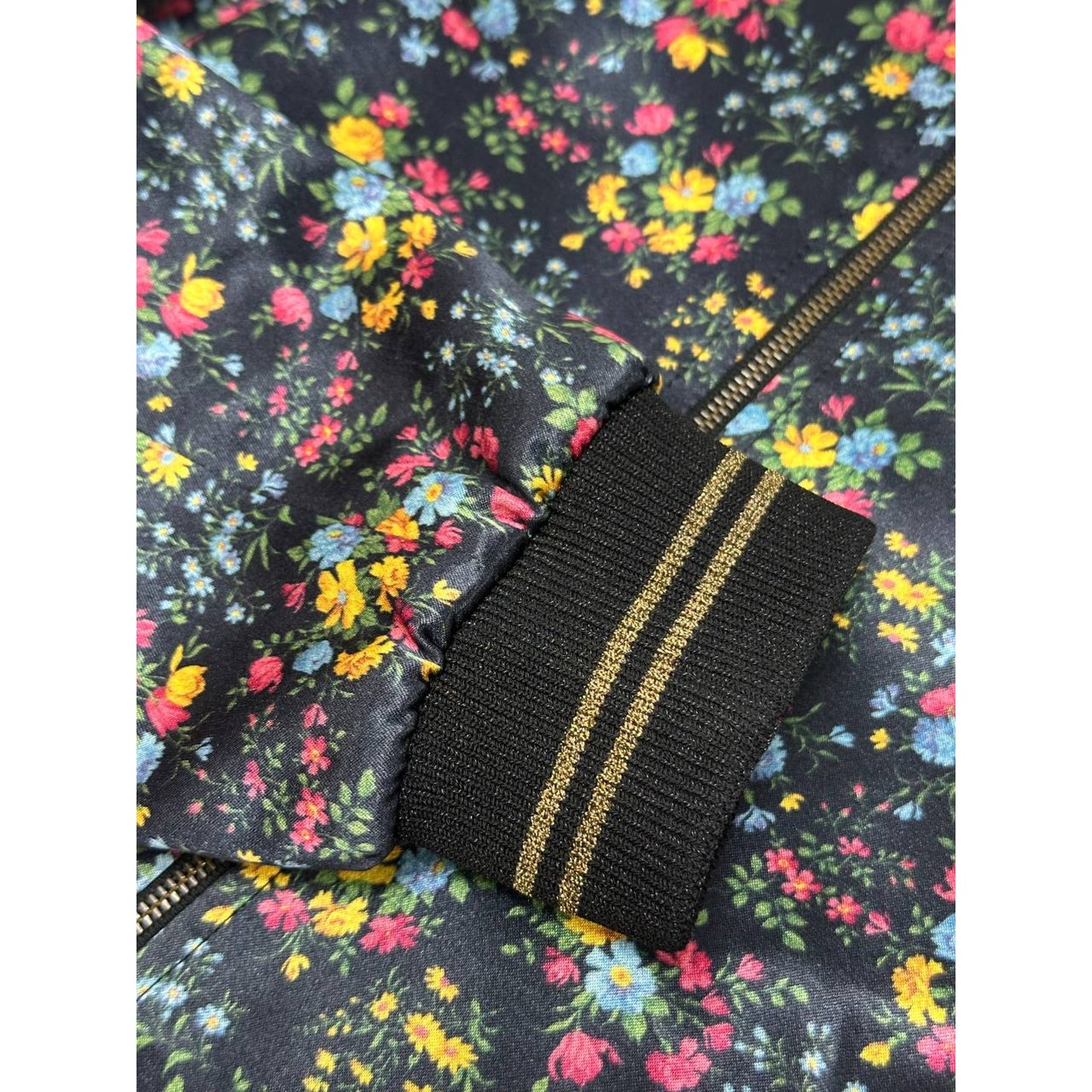 Saint Laurent Floral Print Bomber Jacket Sz.38 Pre-owned