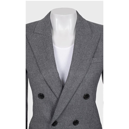 NWOT Saint Laurent Grey Wool Fitted Jacket - Size S / FR36 Pre-owned