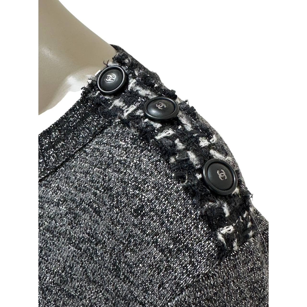 Chanel Pre-Fall 2017 Grey Wool Cashmere Shift Dress Sz.38 pre-owned