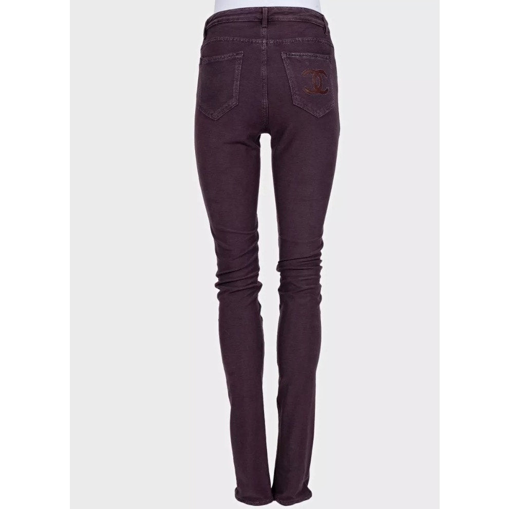 Chanel Purple Mid-Rise Skinny Jeans Sz.36 Pre-owned