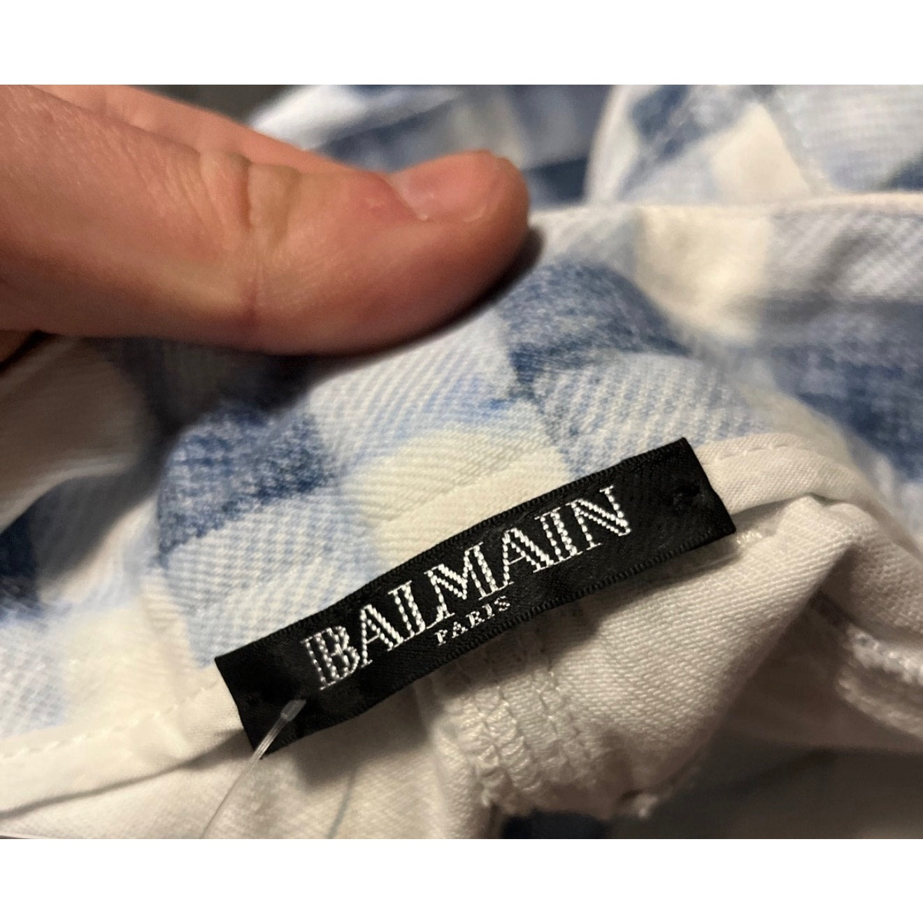 Balmain Plaid Slim-Fit Jeans with Gold Zippers FR38/M Pre-owned