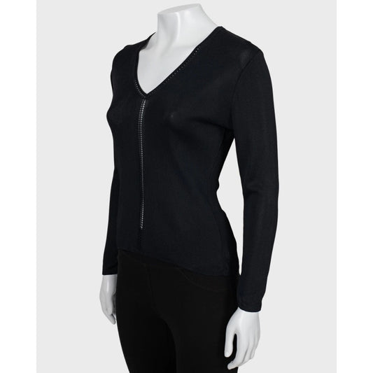 Paco Rabanne Black Viscose Knit Pullover - Sz. 38/ M Pre-owned