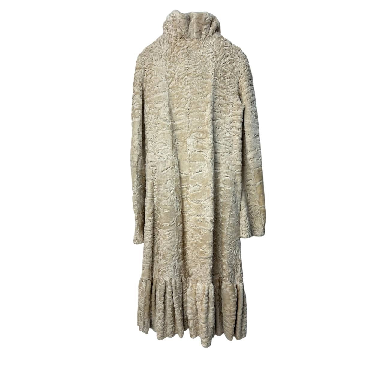 Giambattista Valli Karakul Fur Ruffle Trim Coat Sz.38 Pre-owned